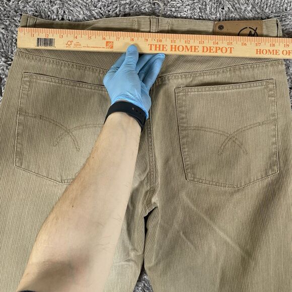 Next Denim Corduroy Pants Men's 38L Boot Fit Beige Designer Preppy - Picture 6 of 8